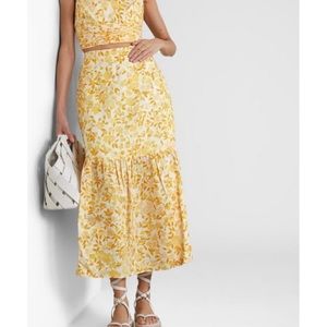 Peony Floral Midi Skirt